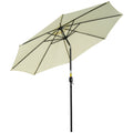 3 Metre Tilting Garden Parasol with Crank Handle and Steel Frame - Beige