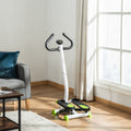 Adjustable Stepper Fitness Machine with LCD Monitor and Handlebars - White