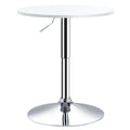Adjustable Height Round Bistro Table with Swivel Top 69-93cm - White