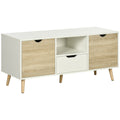 TV Stand Cabinet for TVs up to 50 Inch with Storage Drawer and Cupboards - Natural