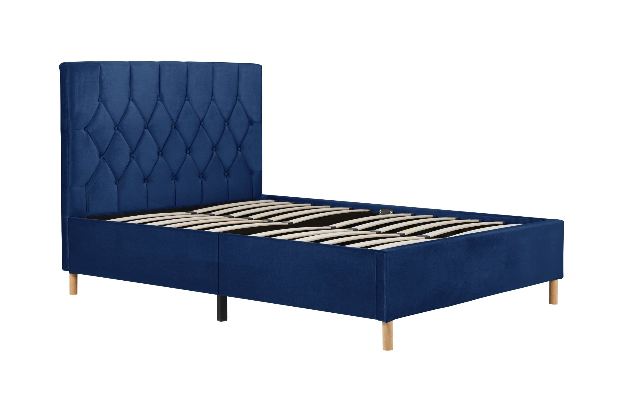 Loxley Double Bed Blue - Bedzy UK modern and affordable home furniture England