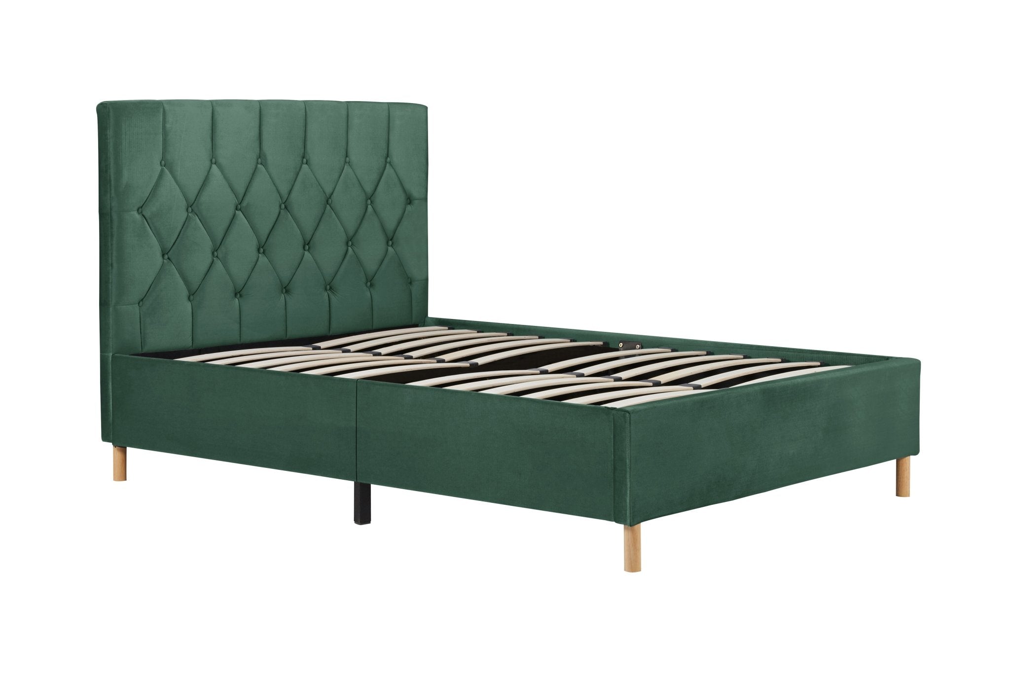 Loxley Double Bed Green - Bedzy UK modern and affordable home furniture England