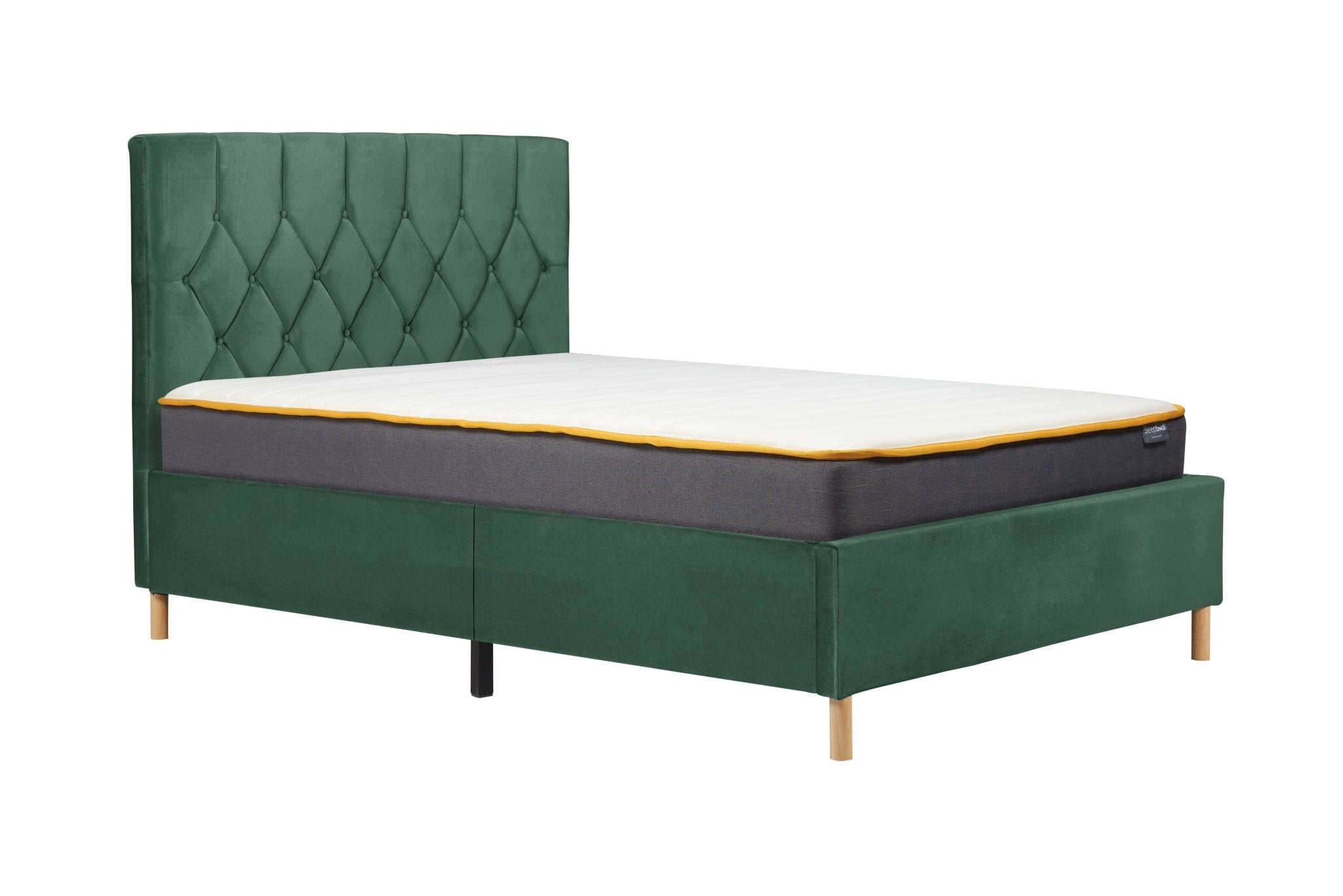 Loxley Double Bed Green - Bedzy UK modern and affordable home furniture England