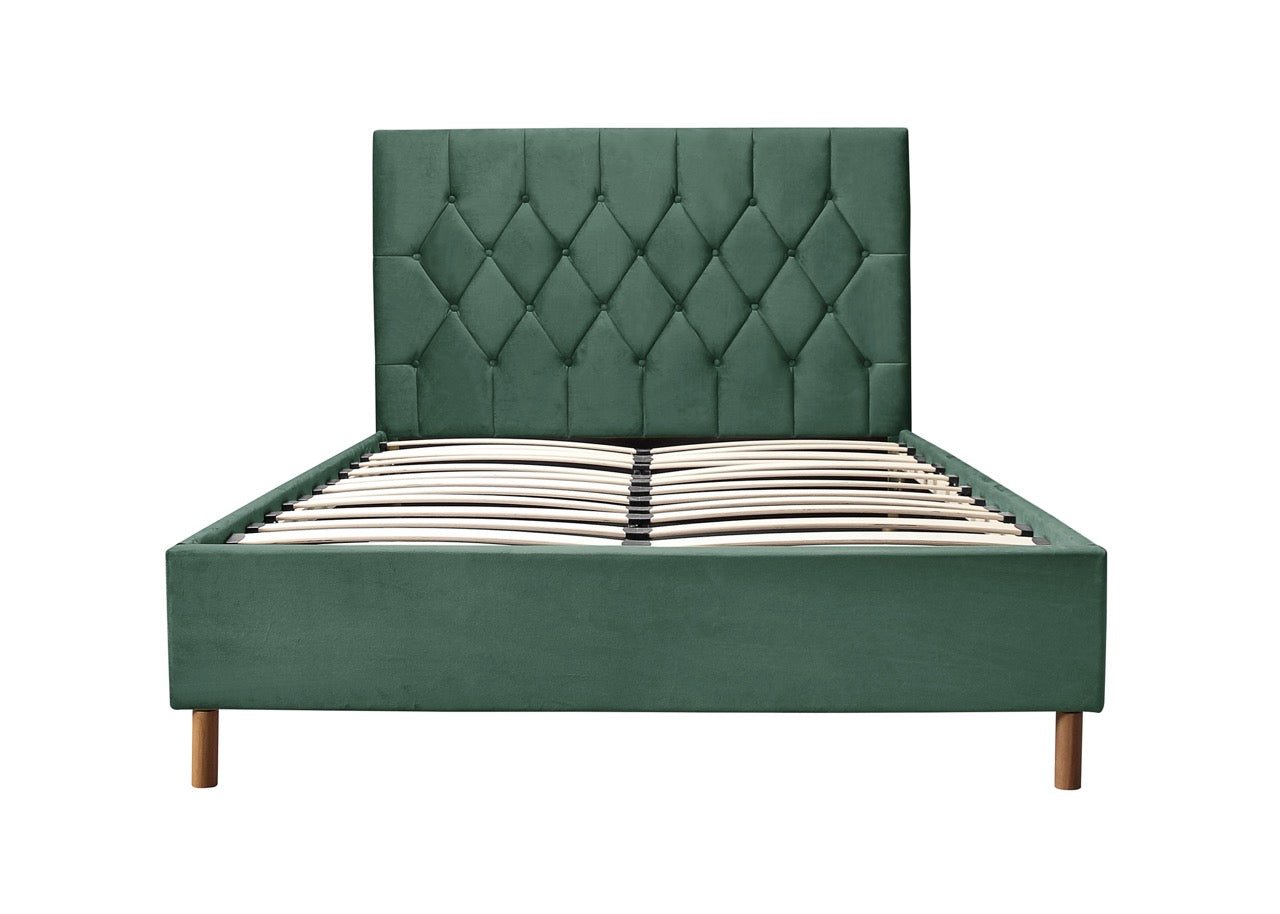 Loxley Double Bed Green - Bedzy UK modern and affordable home furniture England