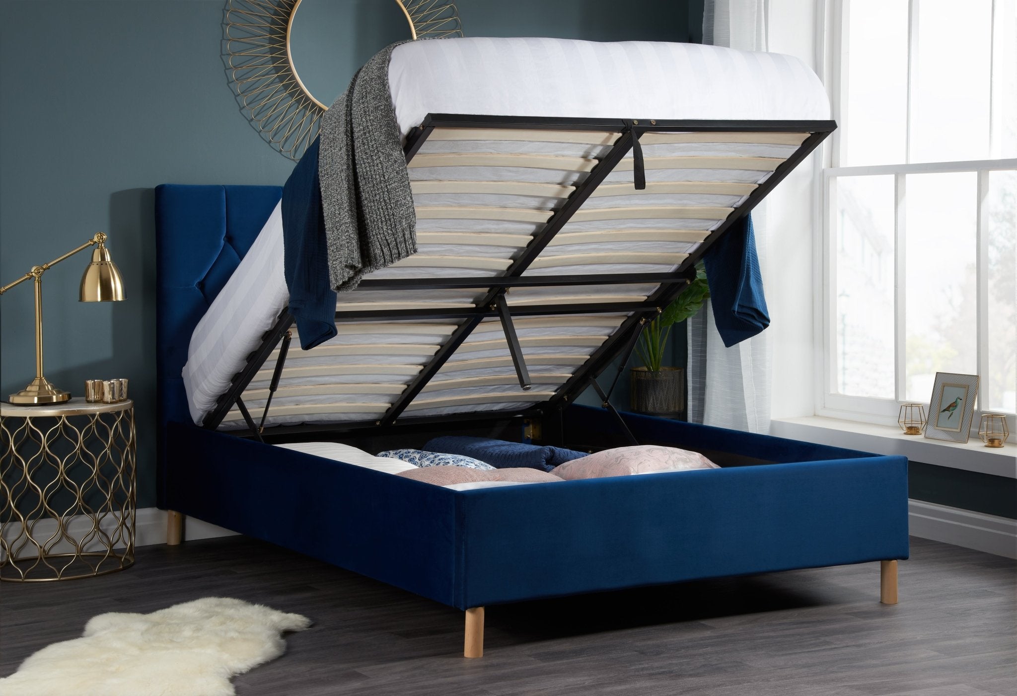 Loxley Double Ottoman Bed - Bedzy UK modern and affordable home furniture England