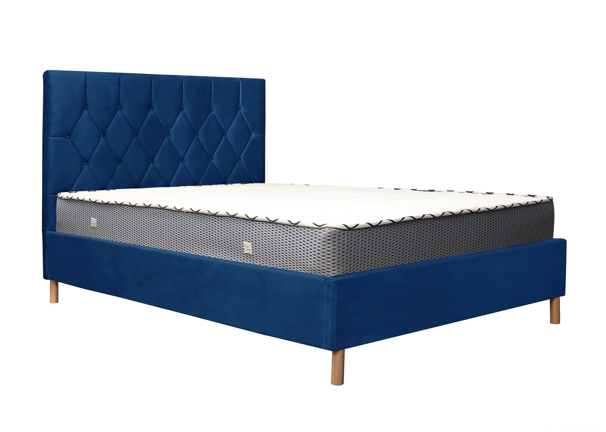 Loxley King Bed Blue - Bedzy UK modern and affordable home furniture England