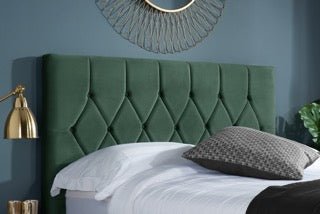 Loxley King Bed Green - Bedzy UK modern and affordable home furniture England