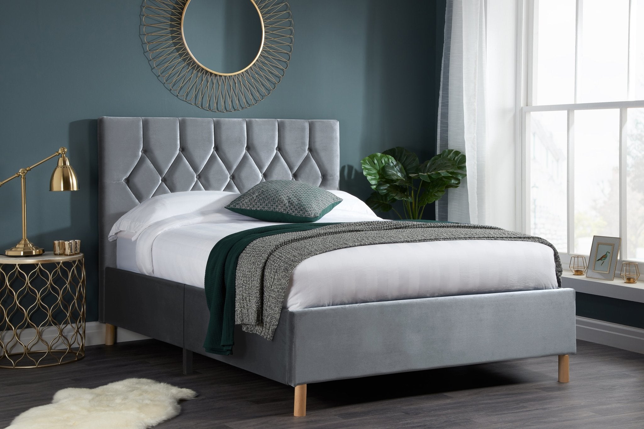 Loxley Small Double Bed Grey - Bedzy UK modern and affordable home furniture England