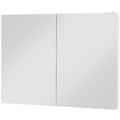 Modern Bathroom Mirror Cabinet with Adjustable Shelves and USB Charging - White