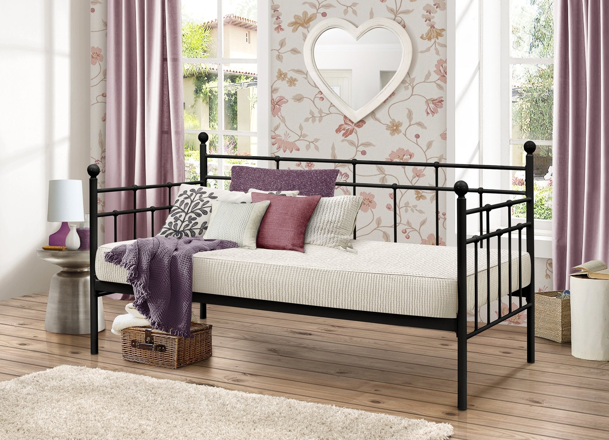 Lyon Single Day Bed - Black - Bedzy UK modern and affordable home furniture England