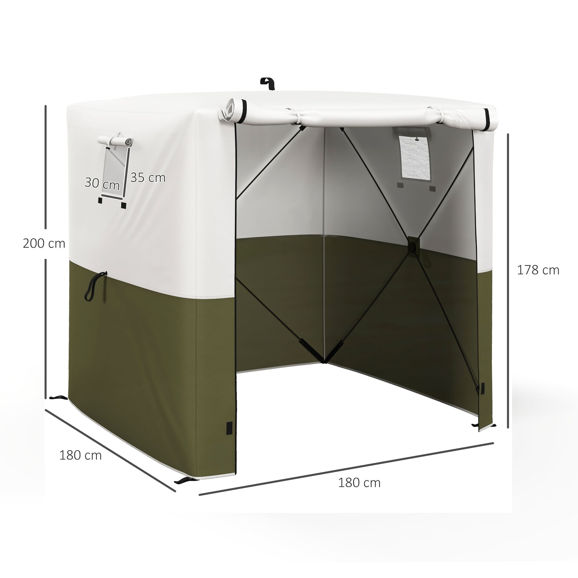 2 Metre Pop-Up Gazebo with UV30+ Fibreglass Frame - Green