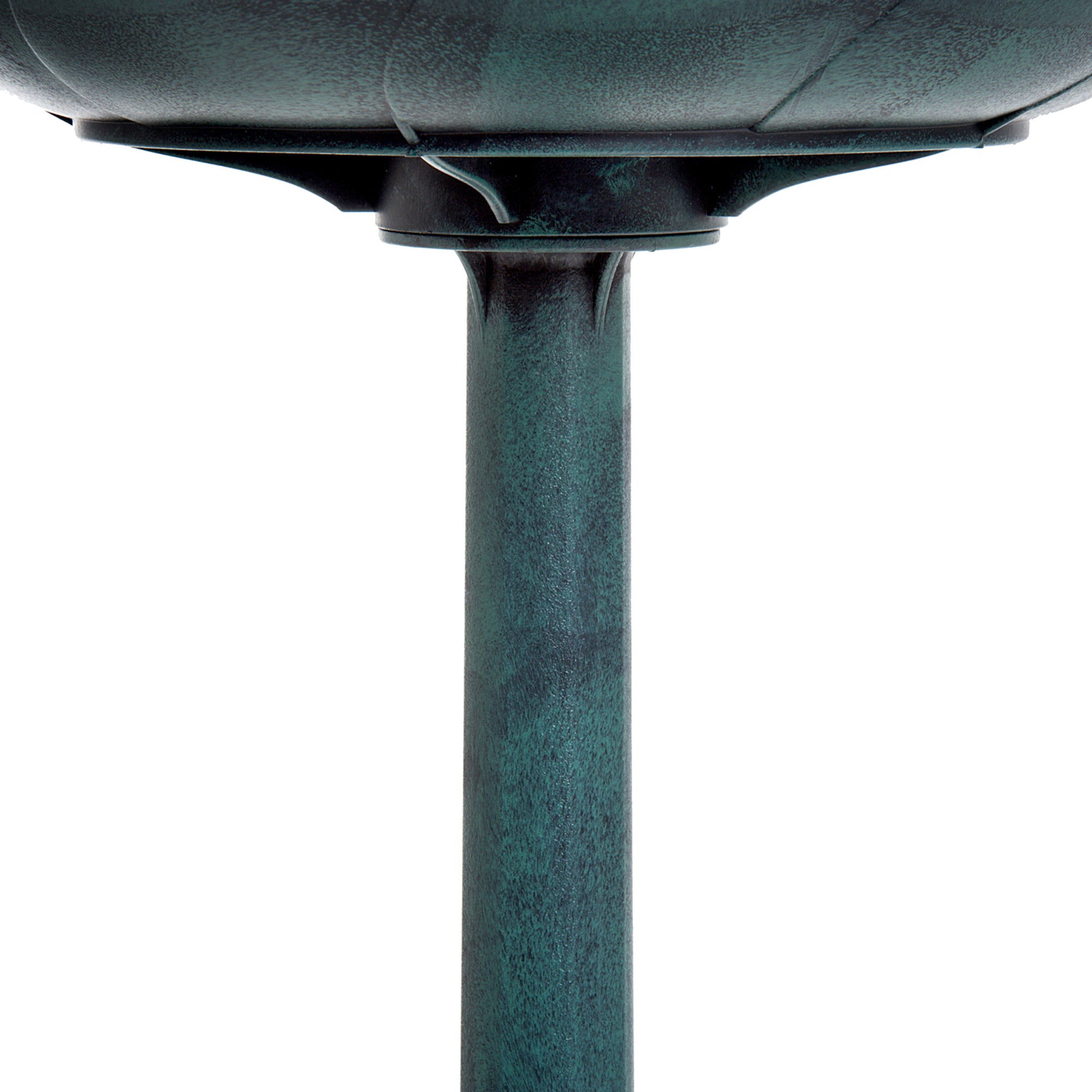 Garden Bird Bath Outdoor Decorative Feeder Stand with Scallop Pattern 50cm - Green