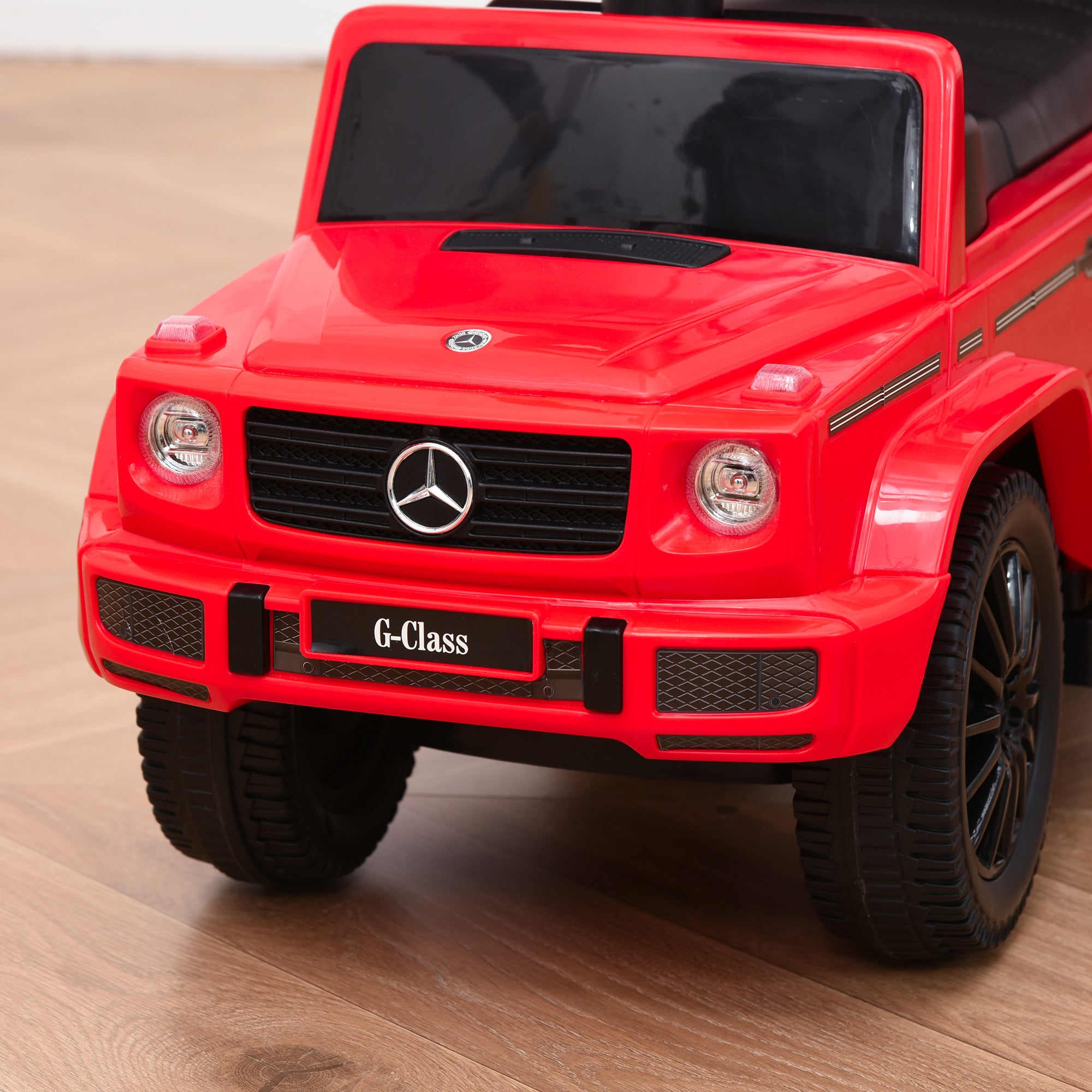 Compatible Kids Children's Ride-On Push Along Car Sliding Walker Mercedes-Benz G350 Licensed Floor Slider Vehicle with Steering Wheel Red