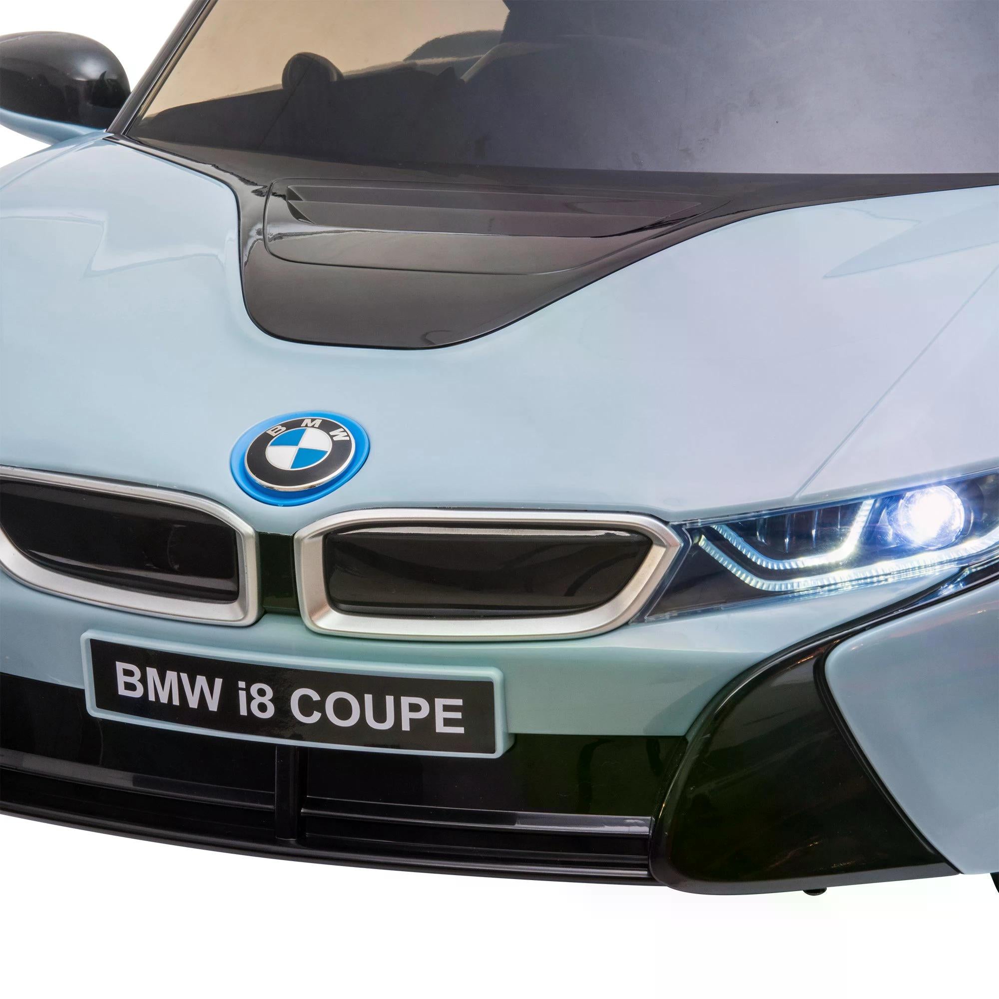 BMW I8 Coupe Licensed 6V Ride On Car Toy with Remote Control, Powered Electric Car, Music, Horn, for 3-8 Years, Blue