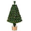 3FT Prelit Artificial Fiber Optic LED Christmas Tree with Multi-Color Lights - Green
