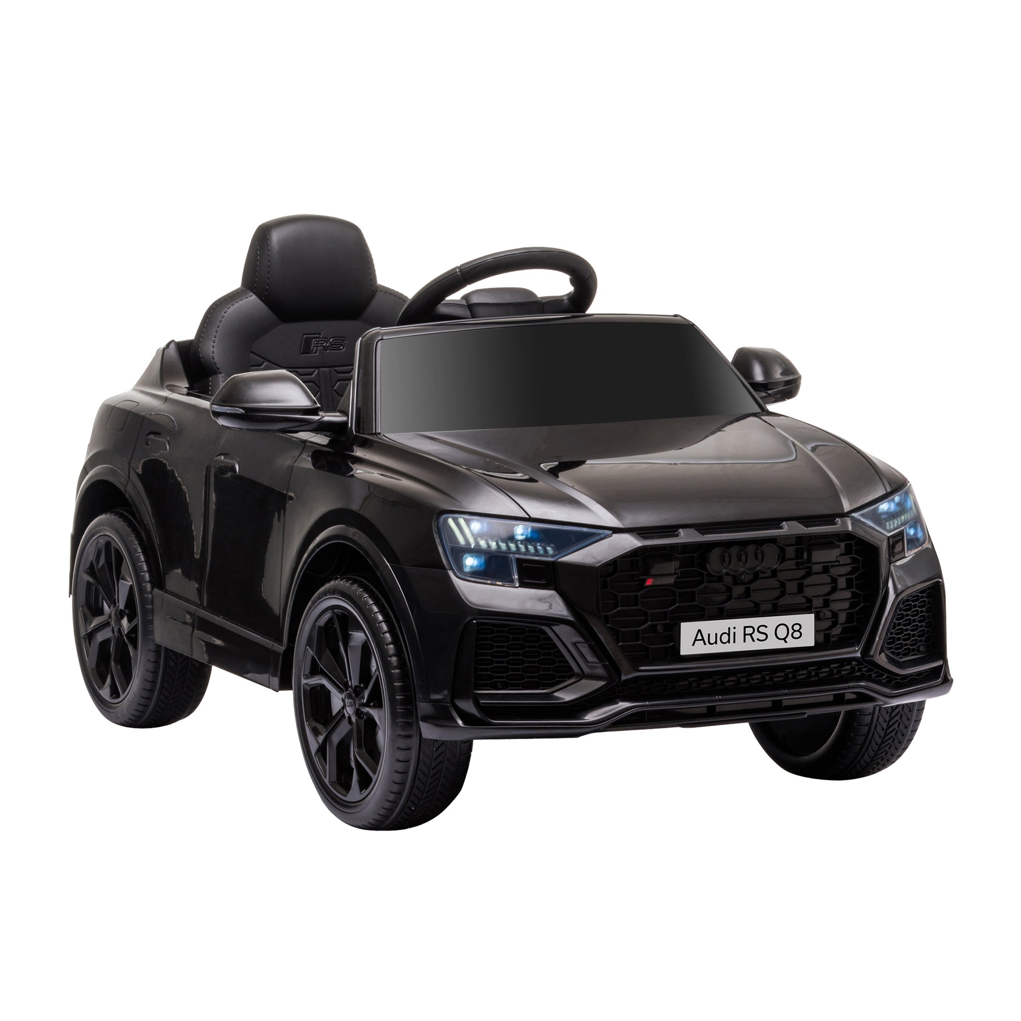 Audi RS Q8 Licensed 6V Ride On Car with Parental Remote Control, Battery-powered Kids Electric Toy, Music Lights, Black