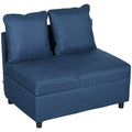 3-in-1 Convertible Chair Bed with 5-Level Adjustable Backrest and Pillows - Blue