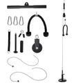Cable Machine Pulley System for Lat Pulldown & Upper Body Training with DIY Weight Loading - Black