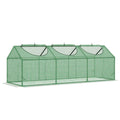 Mini Greenhouse with Durable PE Cover and Roll-Up Windows - Green