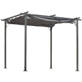 Retractable Metal Pergola with UV Resistant Canopy 300x300cm - Grey