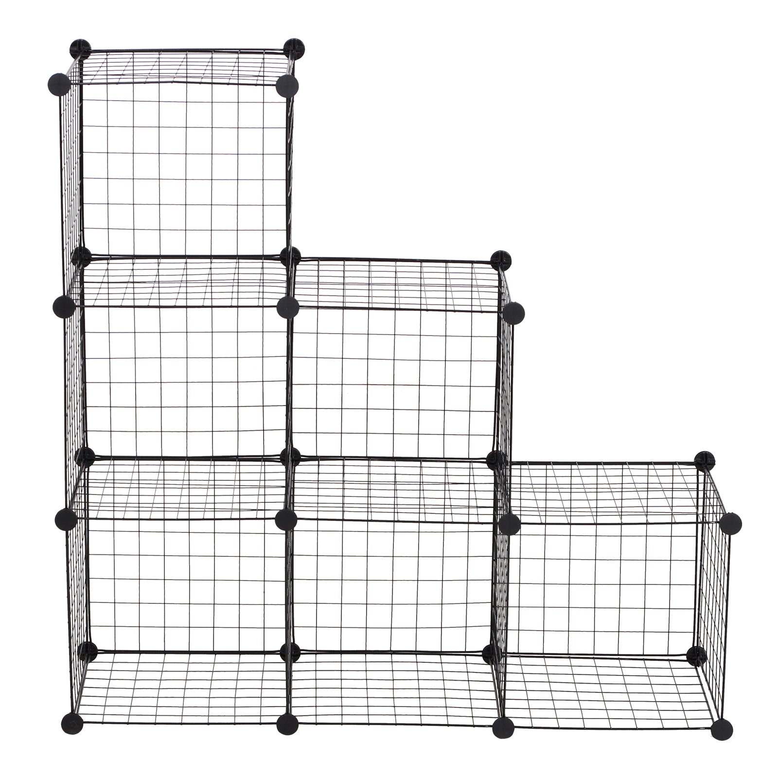 DIY 6 Cube Metal Wire Rack Interlocking Storage Cabinet Living Room Organiser Display Shelves Black