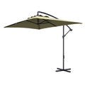3x2m Cantilever Banana Parasol with Crank Handle and Steel Pole - Black