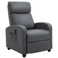PU Leather Massage Recliner Sofa Chair with Footrest and Remote Control - Grey