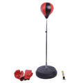 Kids Freestanding PU Boxing Punch Bag with Gloves - Black/Red