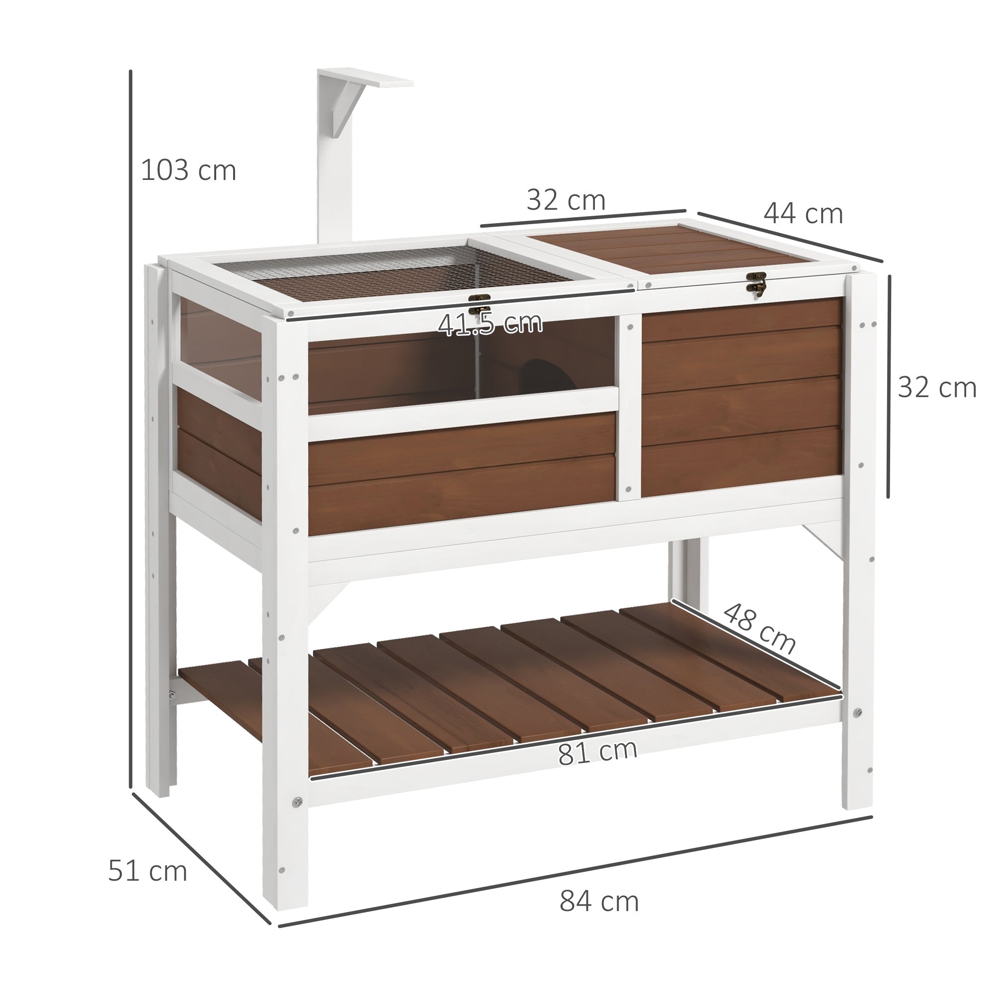 Wooden Tortoise House, with Shelter, Run, Shelf, Lamp Holder, Tray