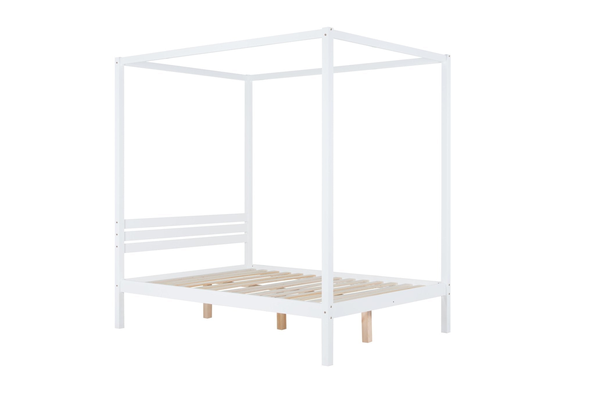 Mercia Four Poster Double Bed White - Bedzy UK modern and affordable home furniture England