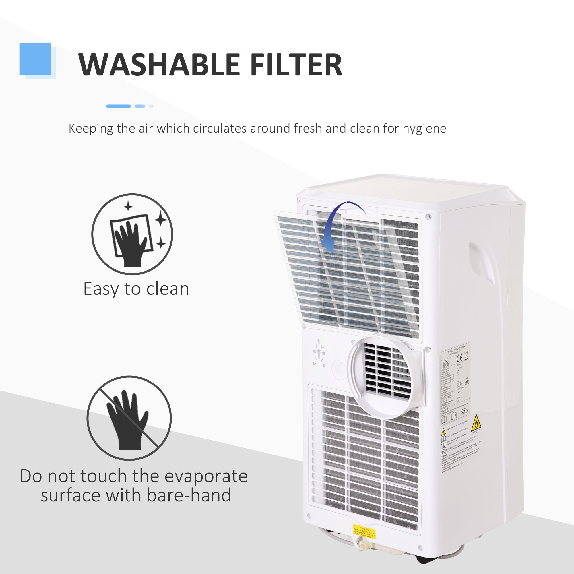 Mobile Air Conditioner with Remote Control, Timer, Cooling Dehumidifying Ventilating, LED Display White - 1114W