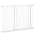 Expandable Pressure-Mounted Dog Gate with Door 75-115cm for Hallways & Staircases - White