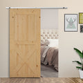 HOMCOM 6FT Sliding Barn Door Hardware Track Kit for Single Wooden Door - Silver