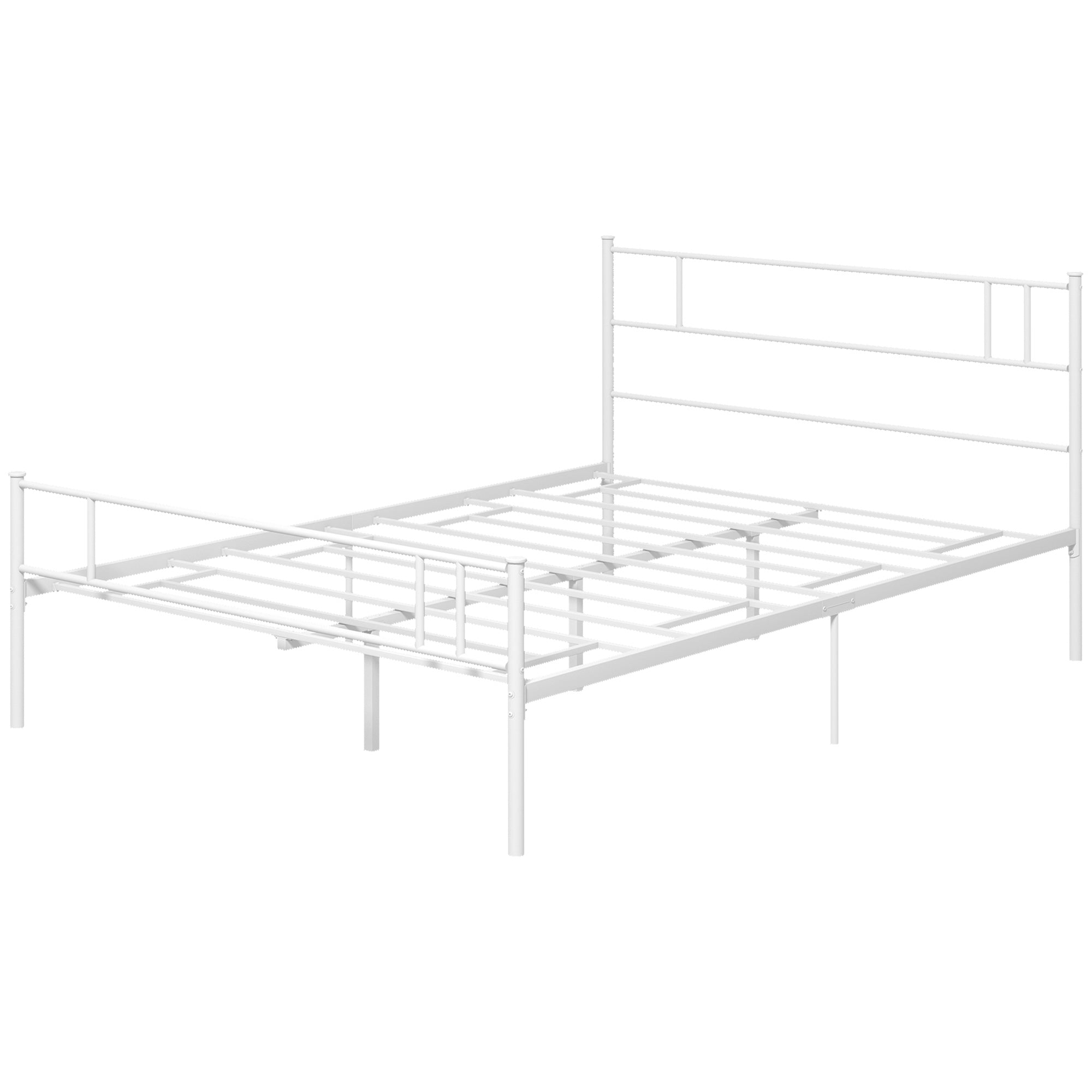 Direct Home Furniture Basics Double Metal Bed Frame White