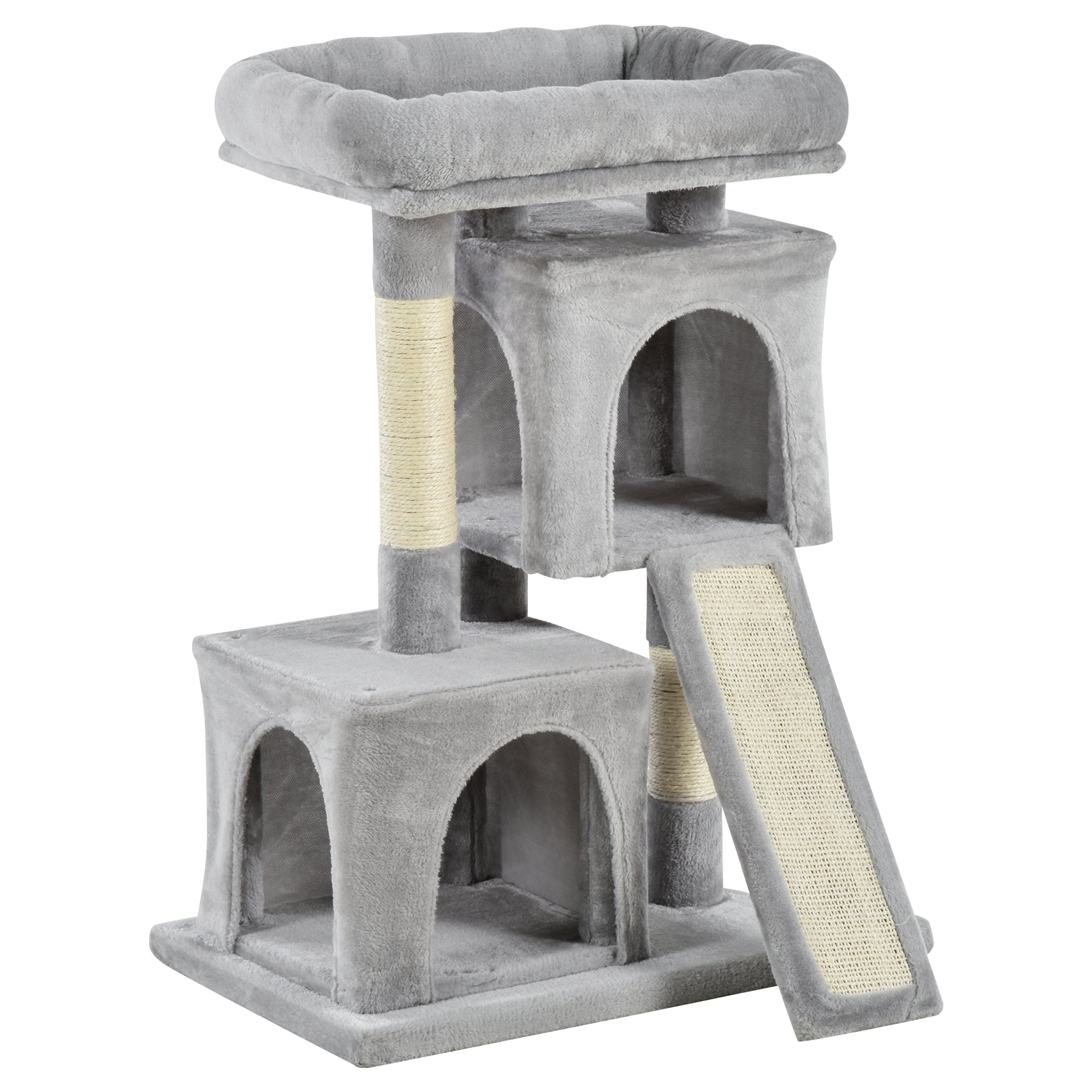 Cats 3-Tier Sisal Rope Leisure Tree Light Grey