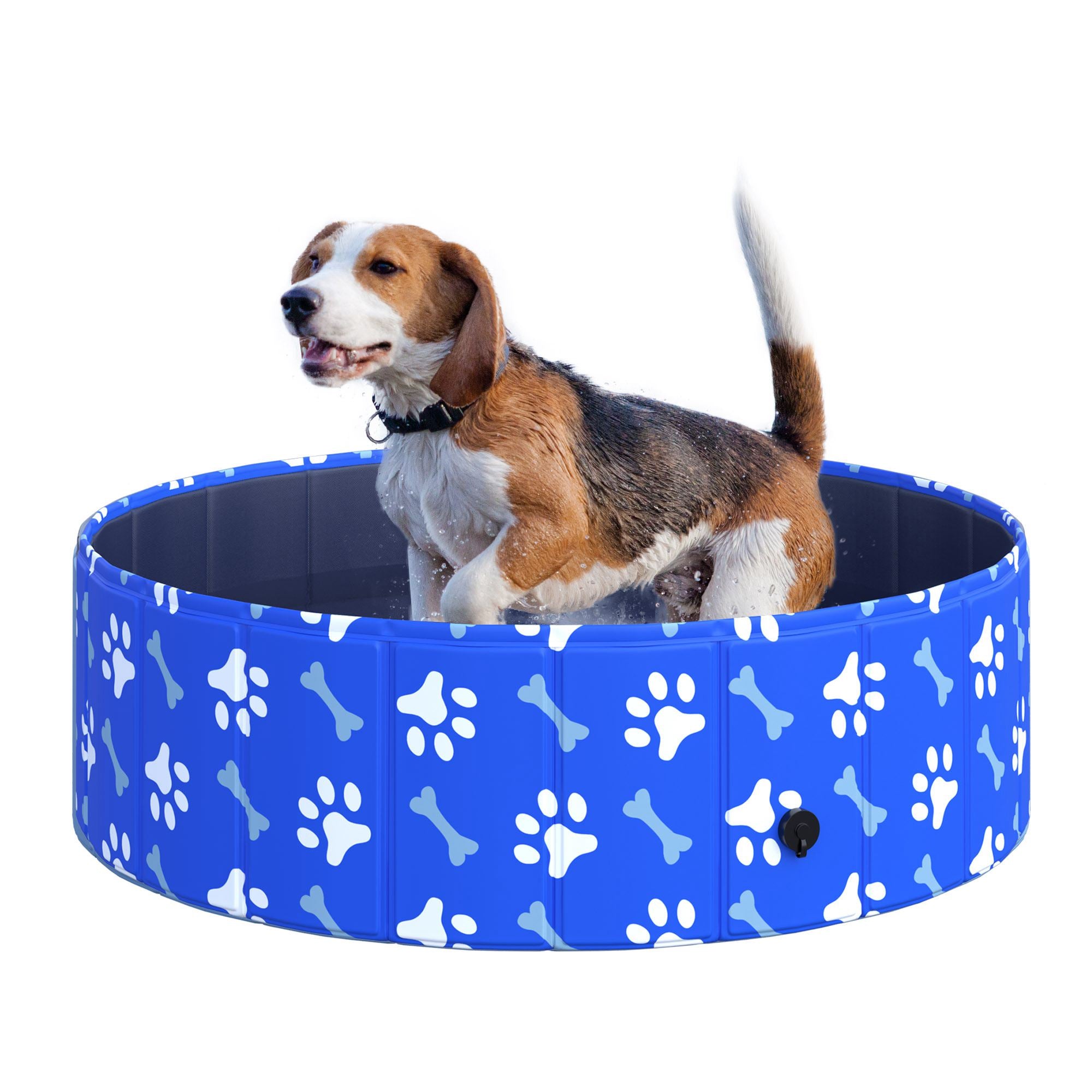 Dog Swimming Pool Foldable Pet Bathing Shower Tub Padding Pool Dog Cat Puppy Washer Indoor/Outdoor ?100 x 30H cm S Sized