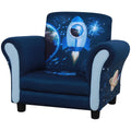 Child Armchair Kids Mini Sofa with Solid Wood Frame and Armrest - Blue