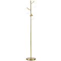 3-Light Tree Floor Lamp with Globe Shades and Steel Base - Gold Tone