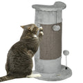 58cm Corner Cat Scratching Post with Sisal Rope and Play Balls, Plush Covered, Stable Base - Grey