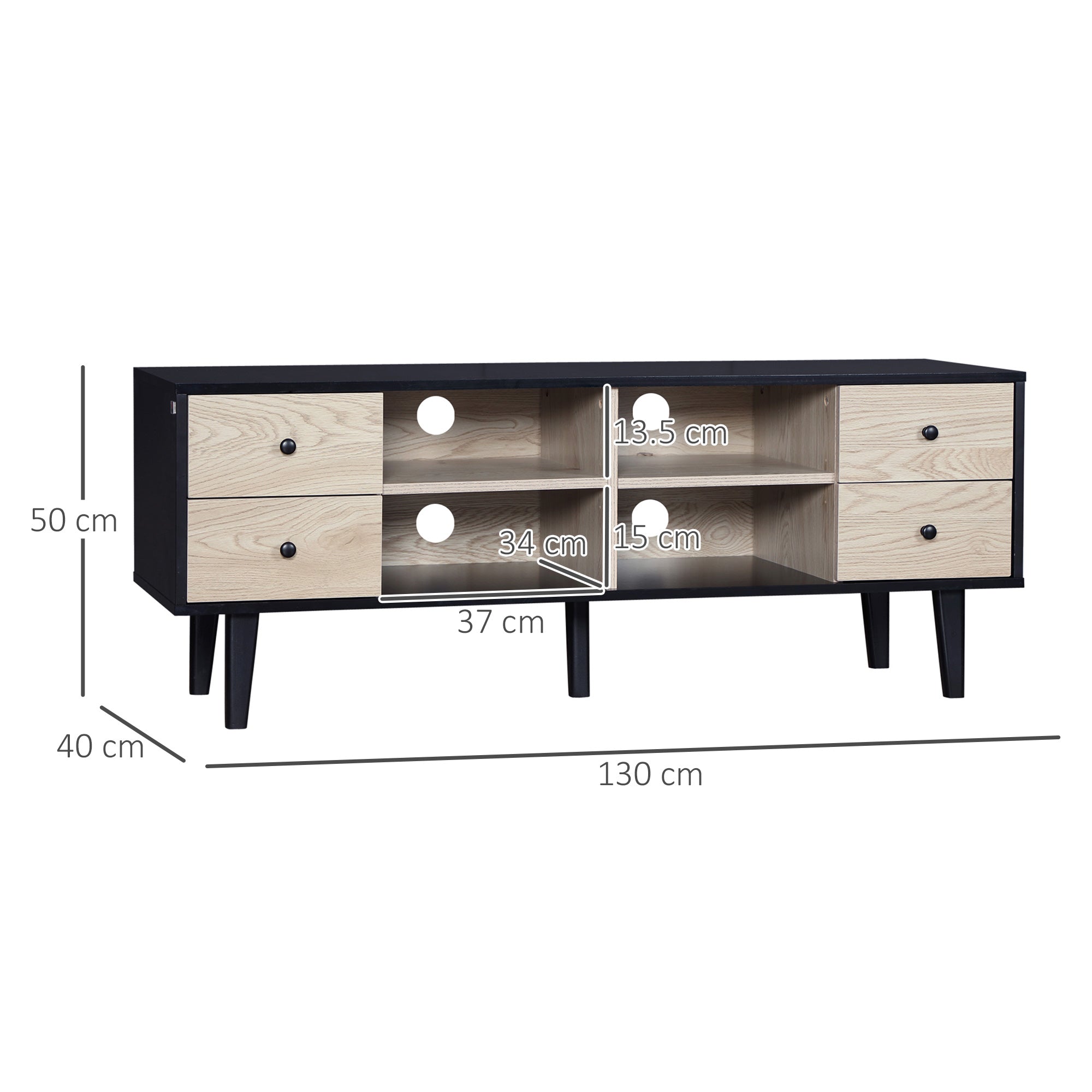TV Unit Cabinet for TVs up to 60 Inches, TV Stand with Drawers and Adjustable Shelves for Living Room, Grey