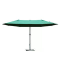 4.6m Double Canopy Garden Parasol UV Resistant - Dark Green