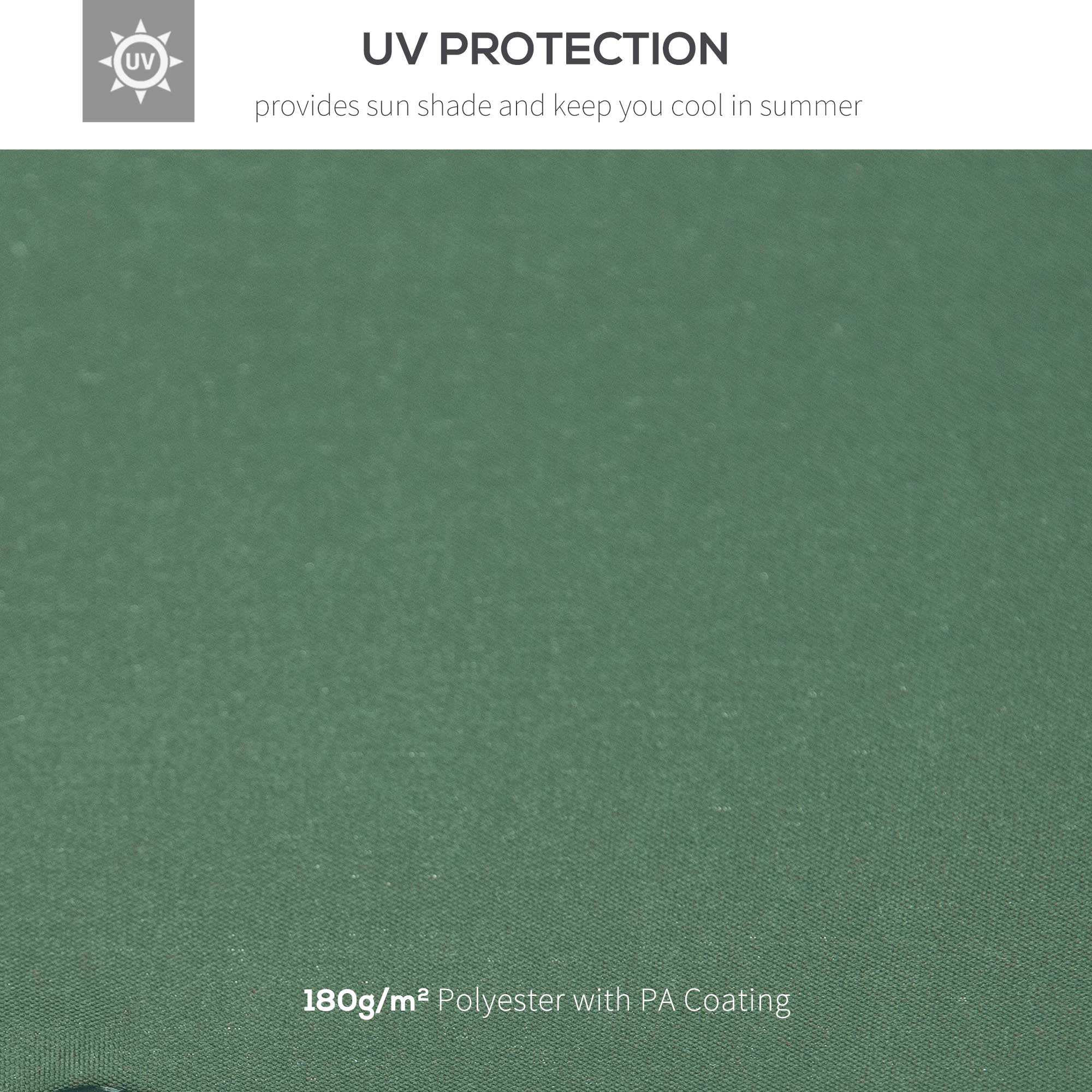 3 x 3 Metre Replacement Gazebo Canopy Double Tier UV Resistant - Dark Green