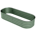Galvanised Metal Raised Garden Bed with Safety Edging - Green
