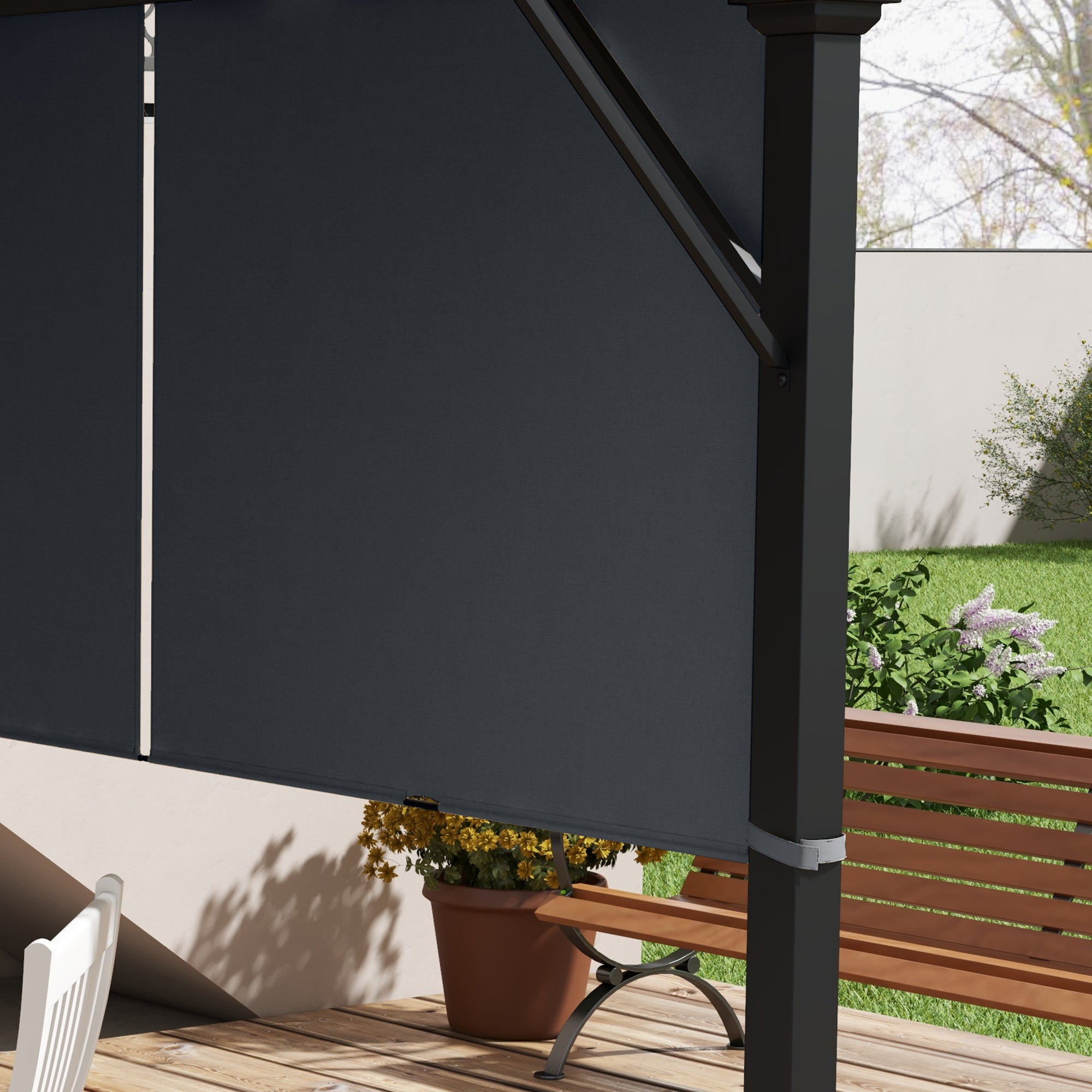 2 Pcs UV Protection Replacement Canopy for 3x3m Pergola - Dark Grey