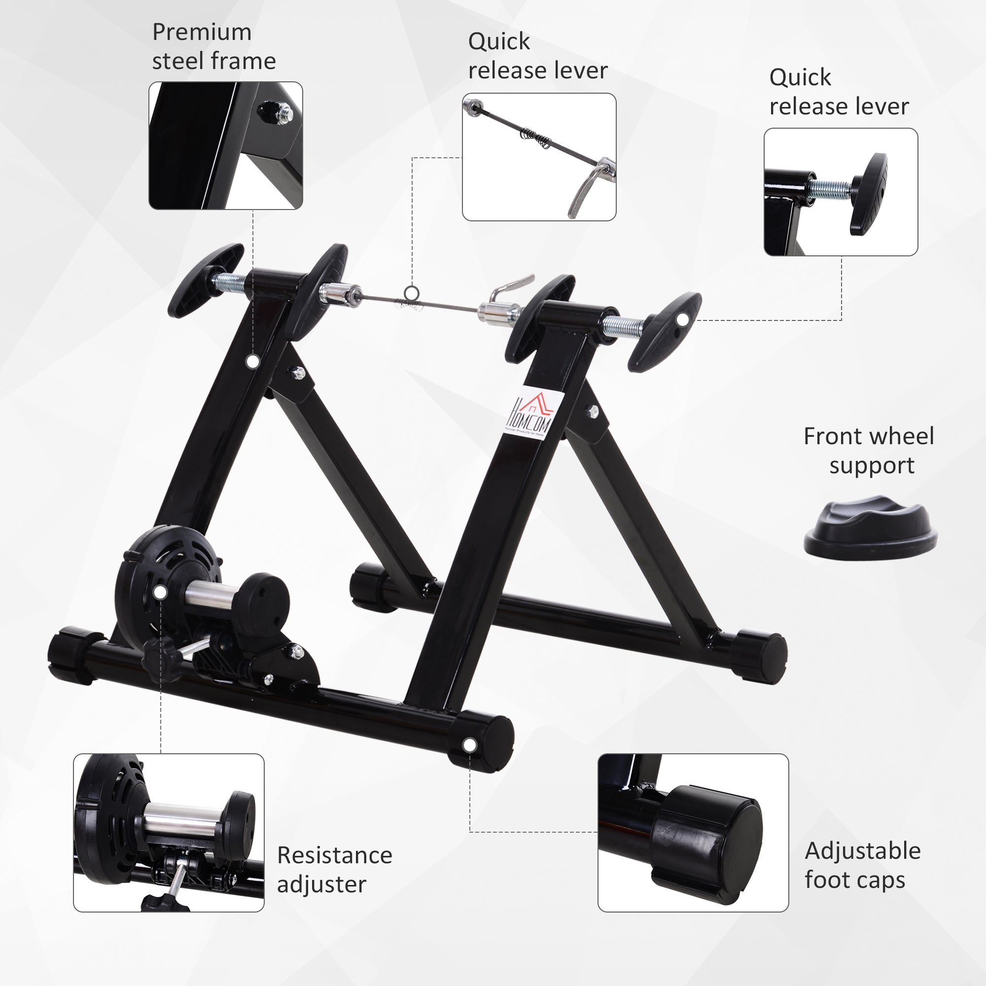 Foldable Indoor Bike Turbo Trainer-Black