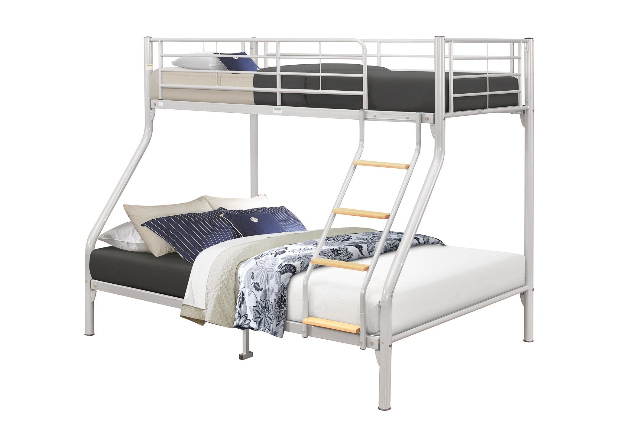 Nexus Single Over Double Bulk Bed Silver - Bedzy UK modern and affordable home furniture England