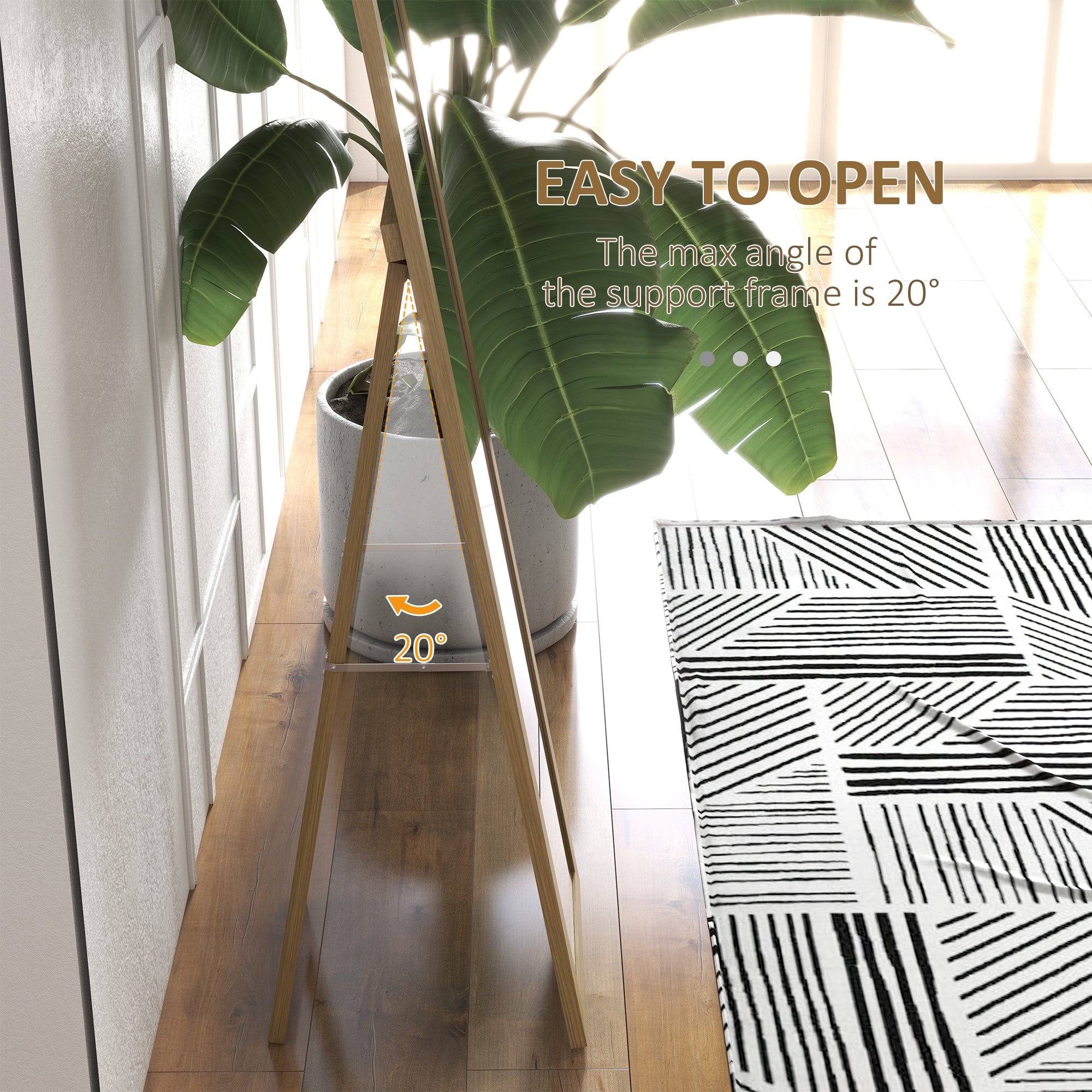 Rustic Full Length Hanging & Freestanding Floor Mirror 155 cm - Natural