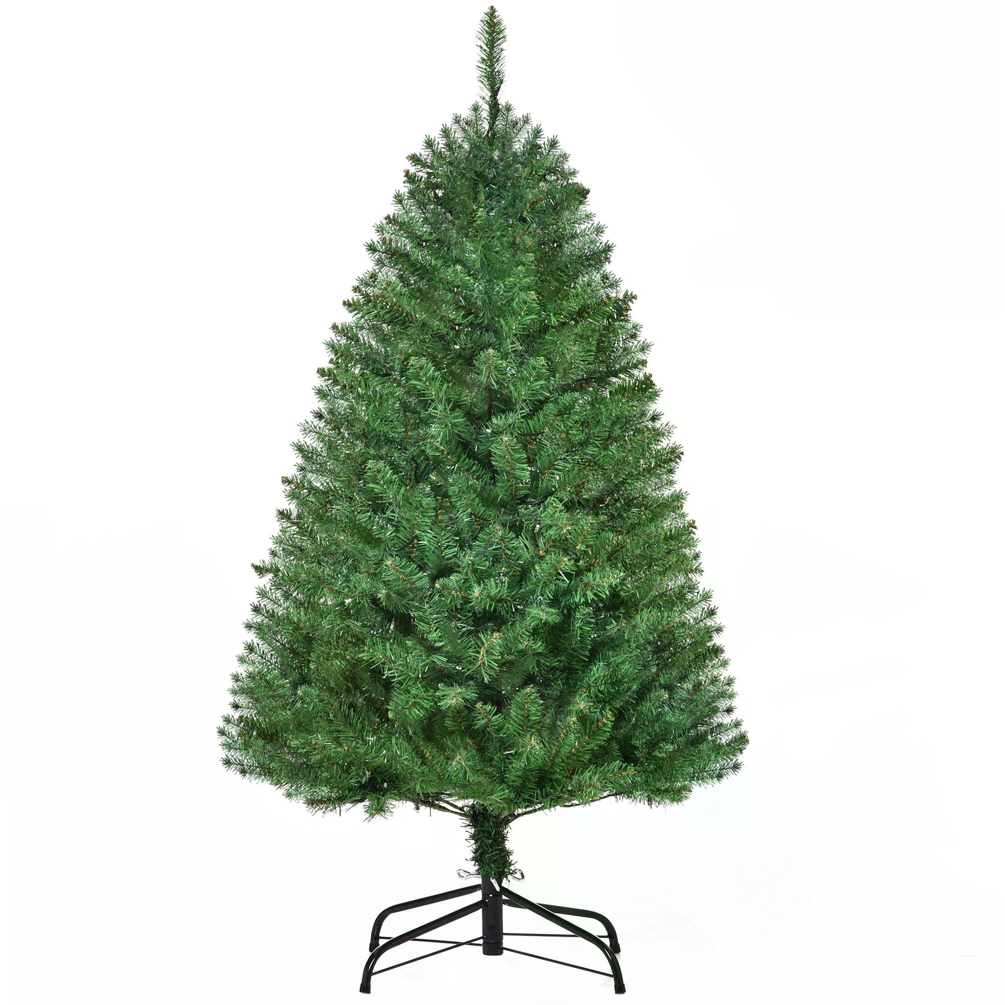 4 Feet Prelit Artificial Christmas Tree Warm White LED Light Holiday Home Xmas Decoration, Green