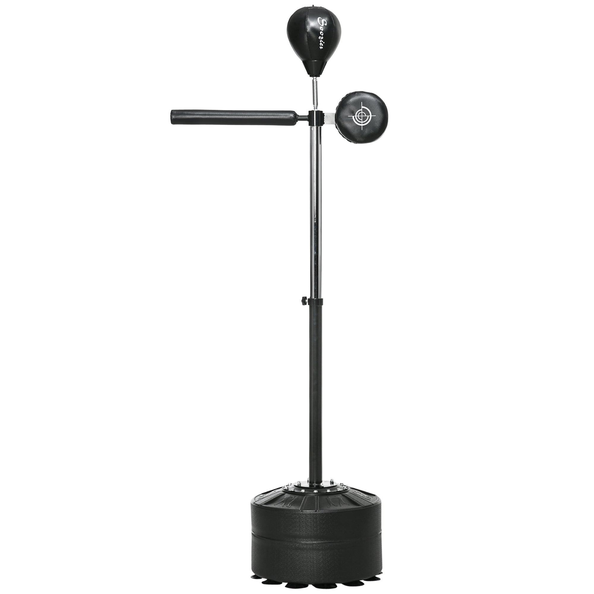 Free Standing Speed Bag, Height Adjustable Boxing Punching Bag with Stand, Reflex Bar, Punching Pad and Suction Cup Base