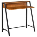 Two-Tier Computer Desk with Storage Shelf for Home Office and Gaming Workstation - Walnut